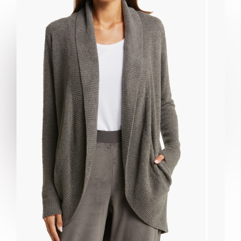 Barefoot Dreams CozyChic Lite Circle Cardigan in Black